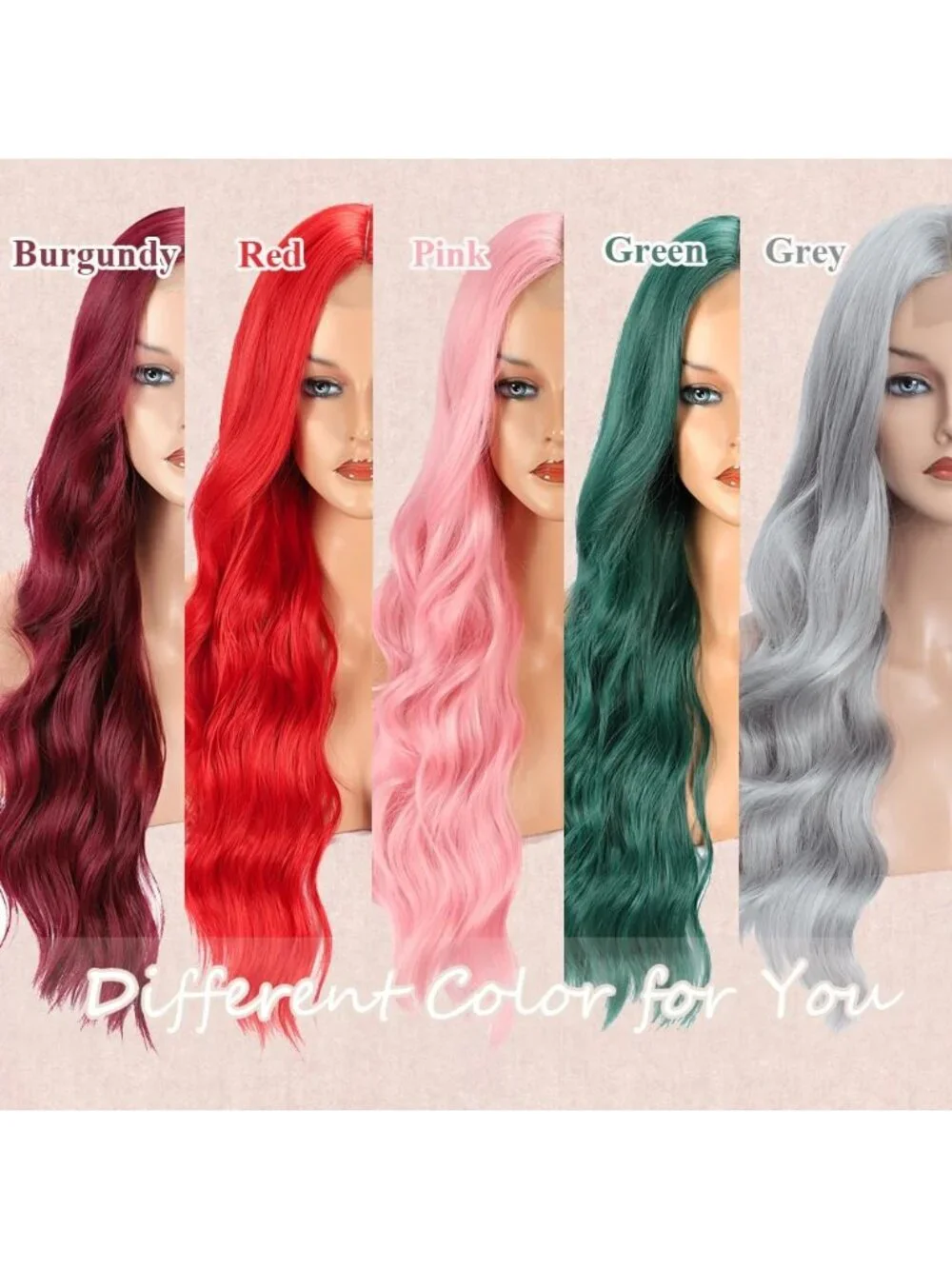 26 Inch Women's Grey Long Wavy Curly Hair Wig Halloween Cosplay
